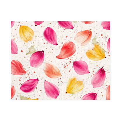 Watercolor Spring Petals Pattern – Splatter Bloom Collection – Puzzle & Tin Storage Box