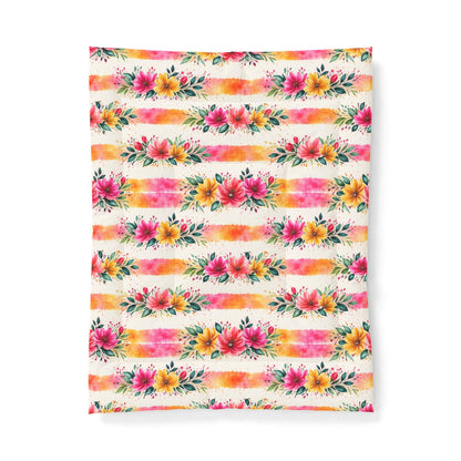 Wildflower Garden Stripe Pattern – Splatter Bloom Collection – Comforter