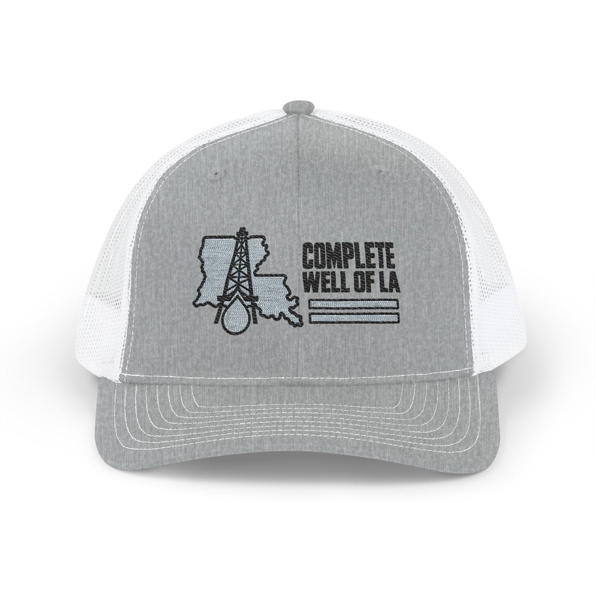 Complete Well of LA Custom Snapback Trucker Hat | Grey/Black Center Logo Embroidery by Subbin4Sanity
