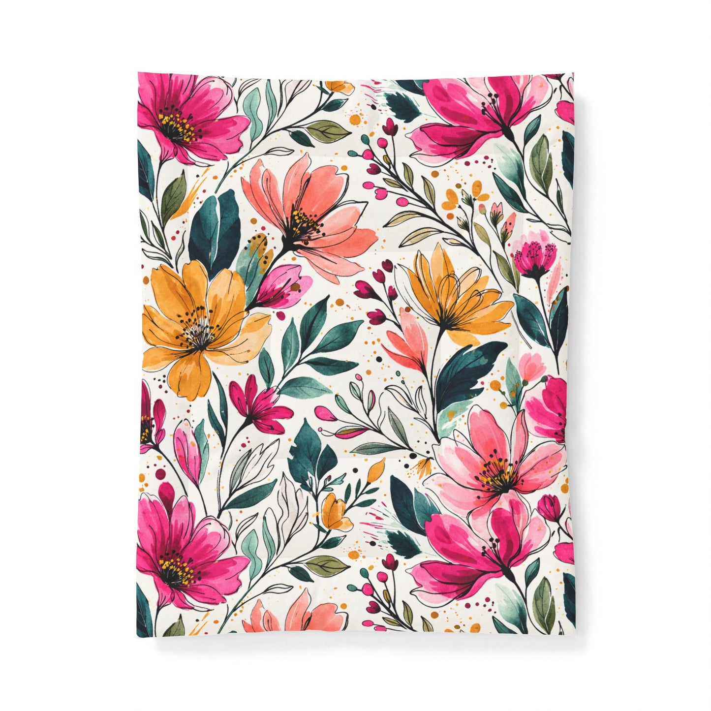 Wildflower Garden Stripe Pattern – Splatter Bloom Collection – Comforter