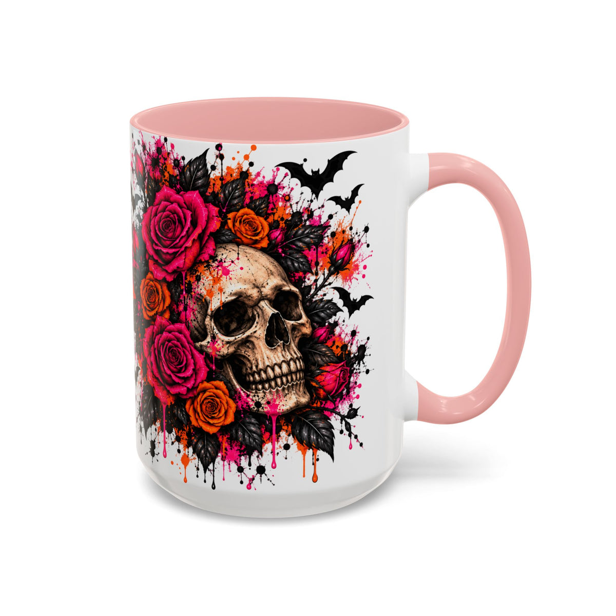 Deadly Blooms Coffee Mug | Gothic Floral Skull Ceramic Mug by Subbin4Sanity