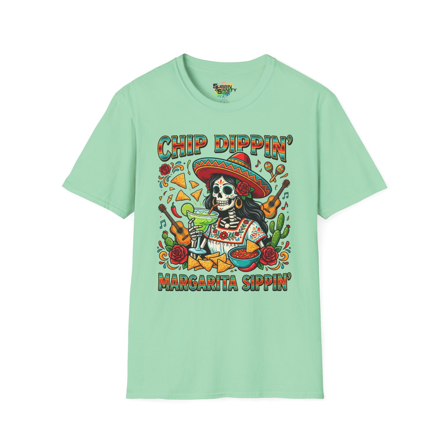 "Chip Dippin Margarita Sippin" (Square) | Unisex Softstyle T-Shirt