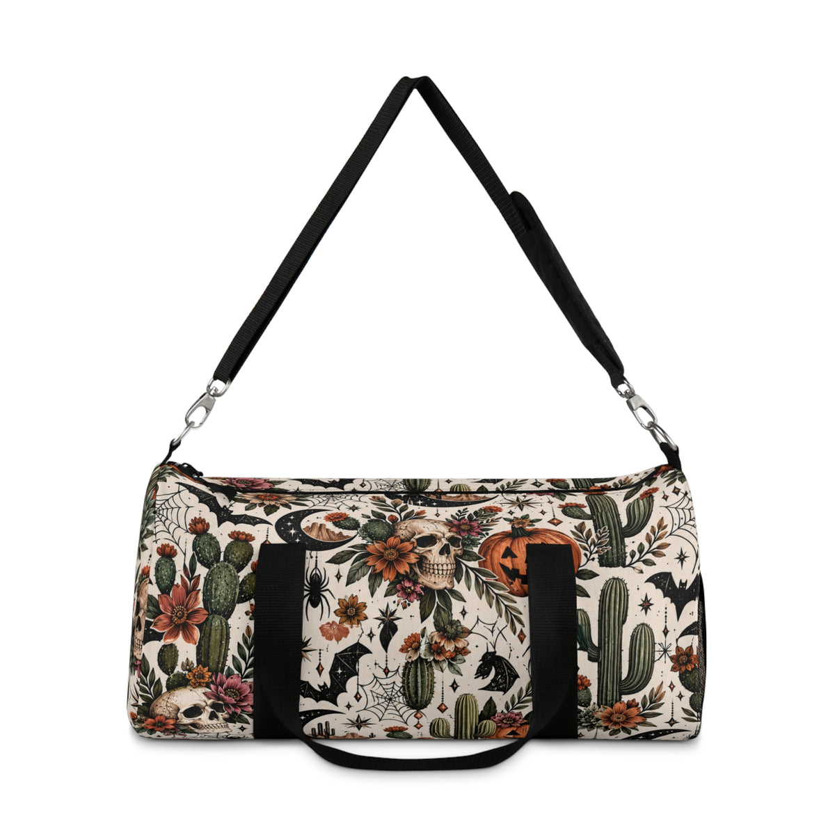Desert Moonlight Duffel Bag | Boho Halloween Cactus Floral Travel Bag by Subbin4Sanity