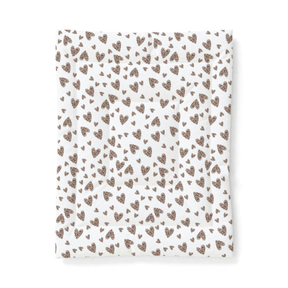 Wild Love Comforter Blanket | Leopard Heart Cotton Comforter – Cozy Animal Print Bed Blanket by Subbin4Sanity