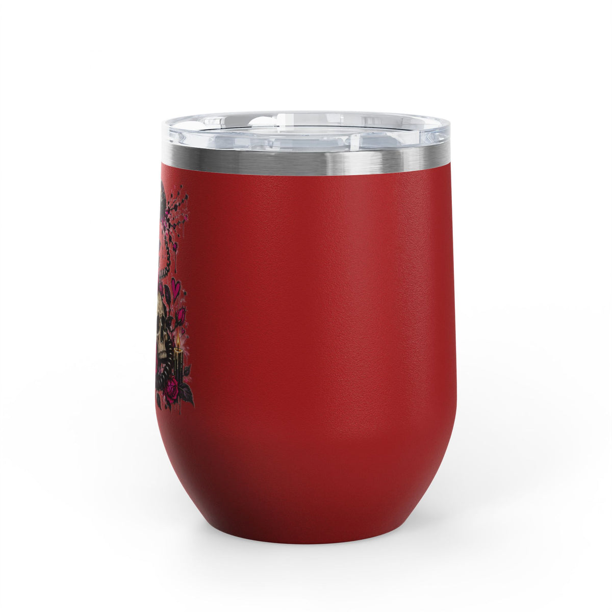 Karma’s Calling 12oz Wine Tumbler | Gothic Skull & Telephone Stainless Steel Cup by Subbin4Sanity