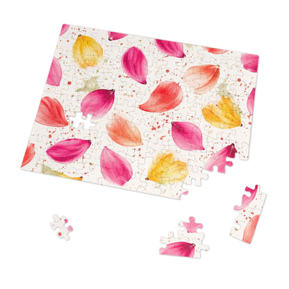 Watercolor Spring Petals Pattern – Splatter Bloom Collection – Puzzle & Tin Storage Box