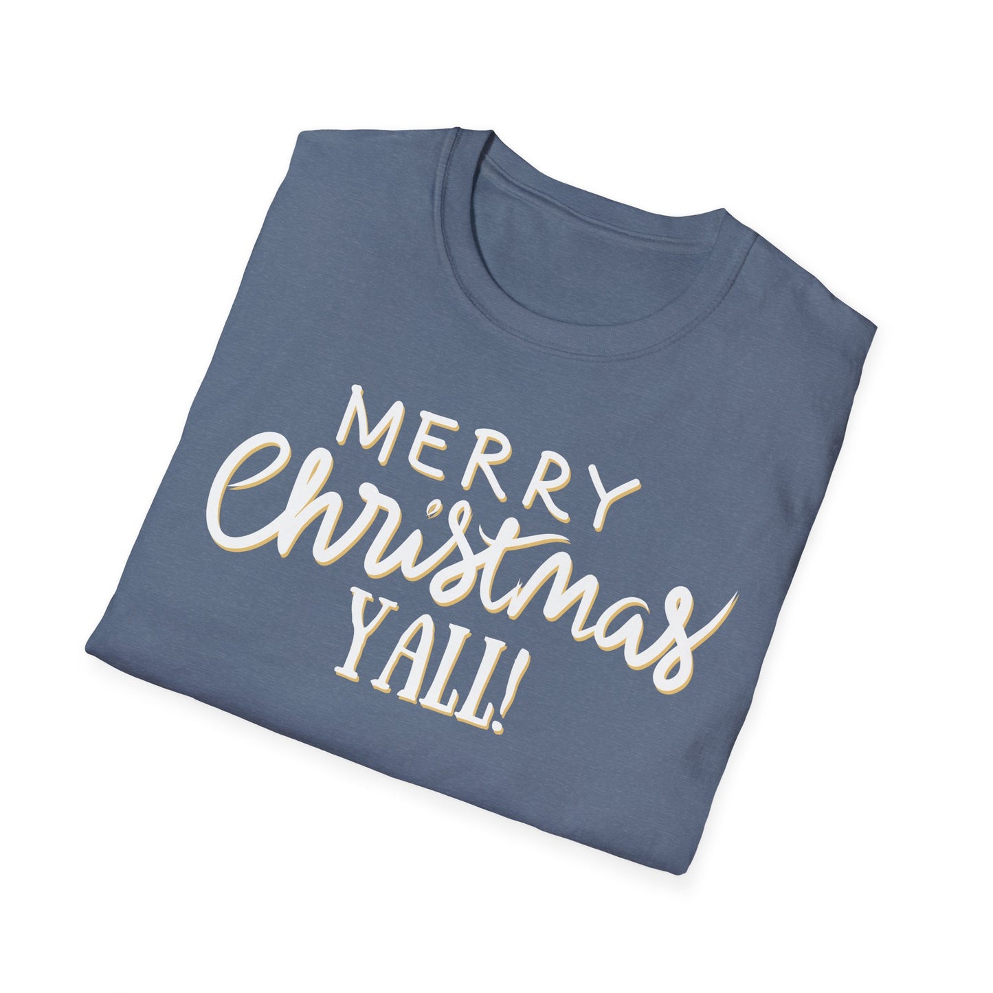Merry Christmas Y’all Text Graphic T-Shirt | Southern Holiday Tee by Subbin4Sanity