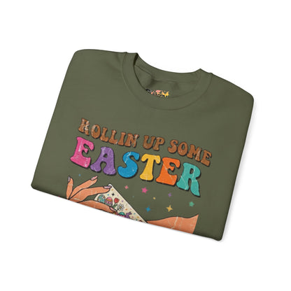 "Rollin Up Some Easter Spirit" Holiday Sweatshirt — Cozy Easter Crewneck