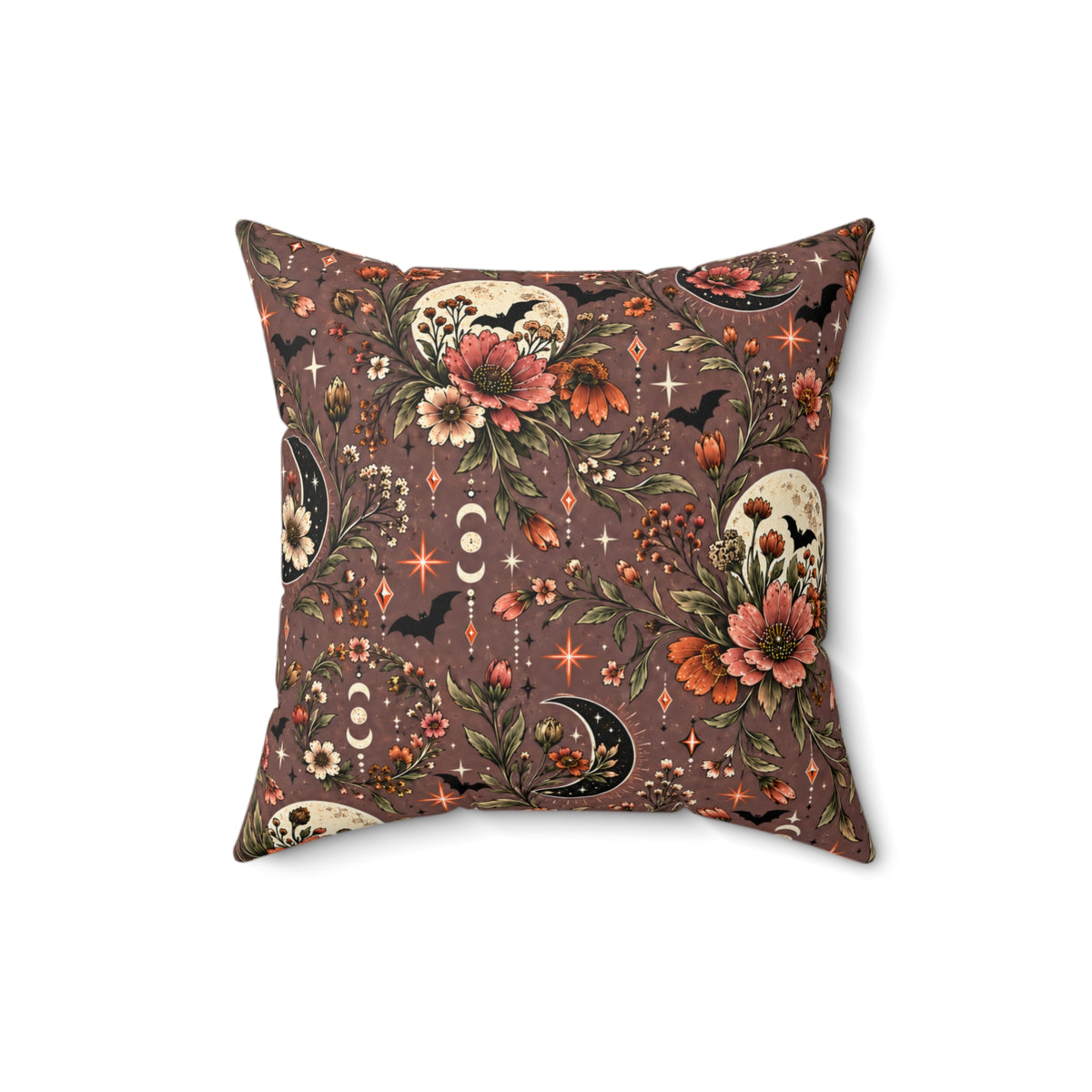 Made Of Moonlight And Wildflowers + Midnight Wildflowers Double-Sided Pillowcase & Insert | Boho Halloween Decor by Subbin4Sanity