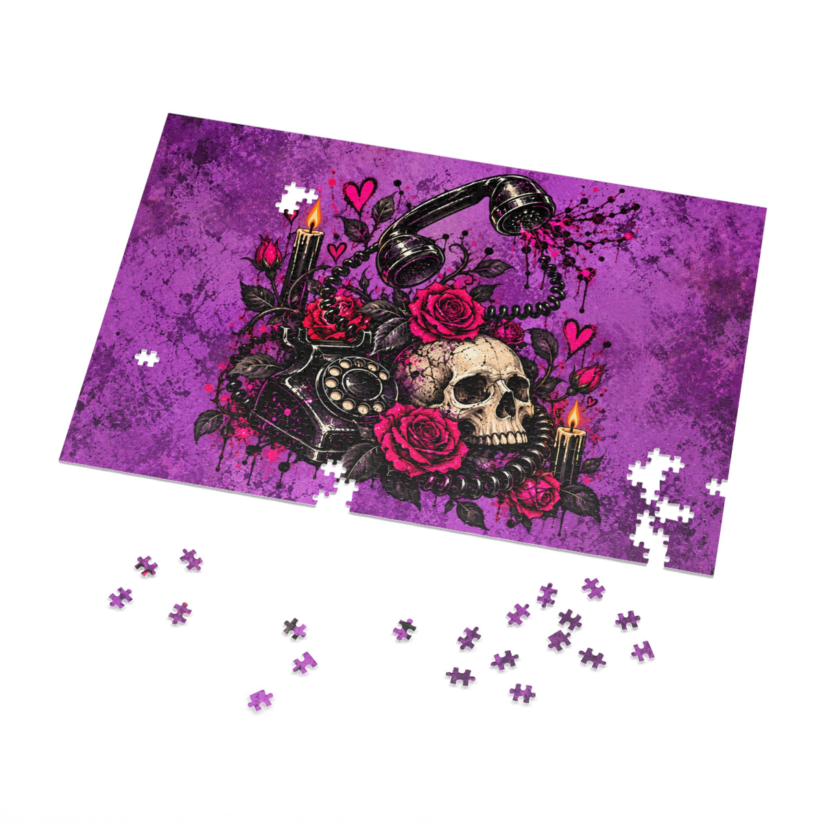Karma’s Calling Halloween Jigsaw Puzzle | Gothic Skull Statement Puzzle by Subbin4Sanity