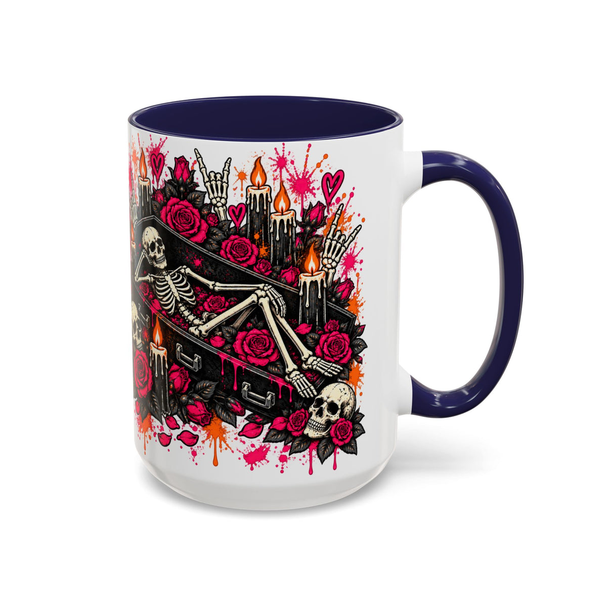 Dead & Unbothered Coffee Mug | Gothic Skeleton Ceramic Mug by Subbin4Sanity