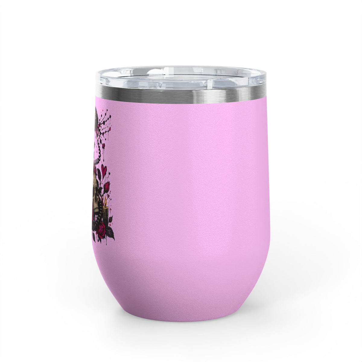Karma’s Calling 12oz Wine Tumbler | Gothic Skull & Telephone Stainless Steel Cup by Subbin4Sanity