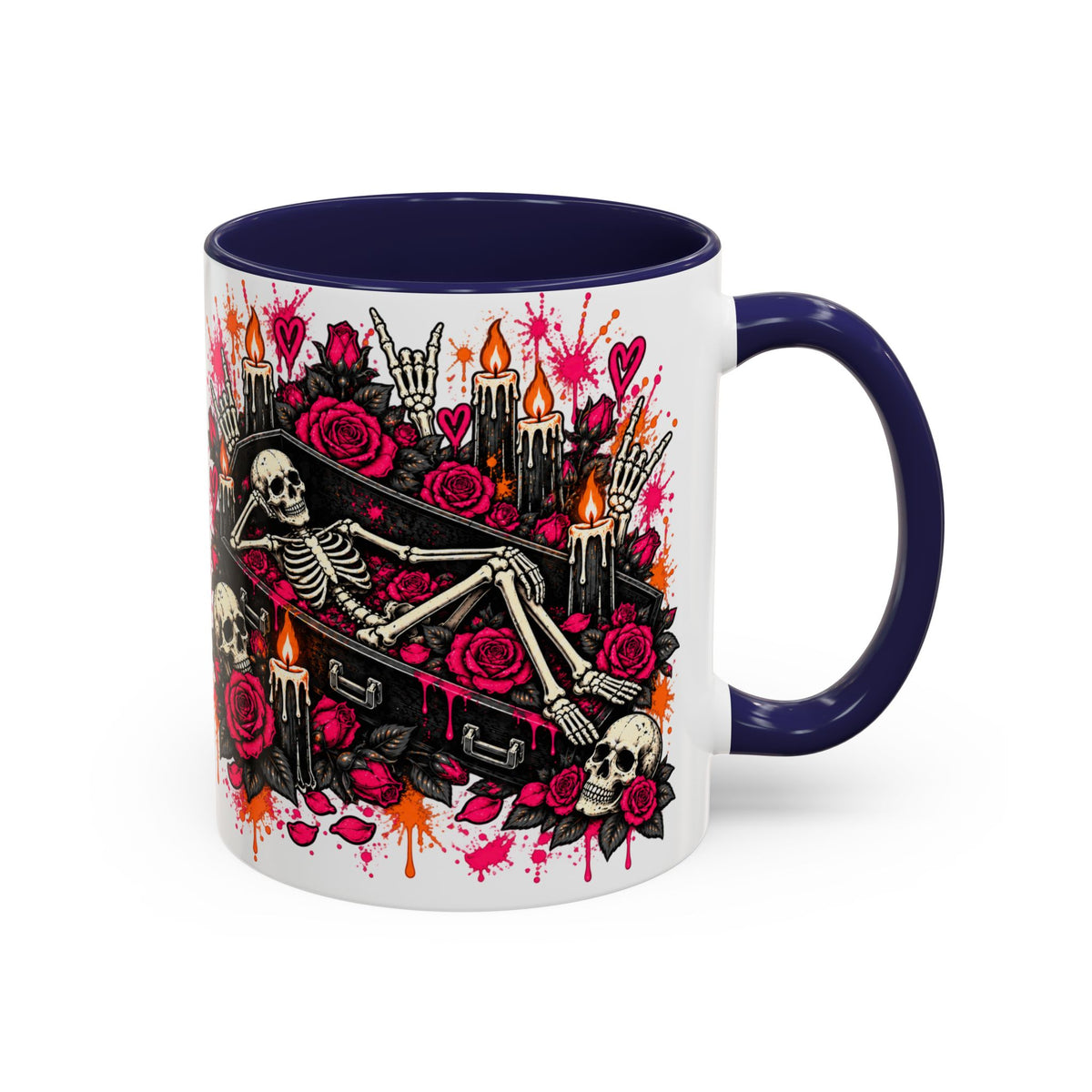 Dead & Unbothered Coffee Mug | Gothic Skeleton Ceramic Mug by Subbin4Sanity