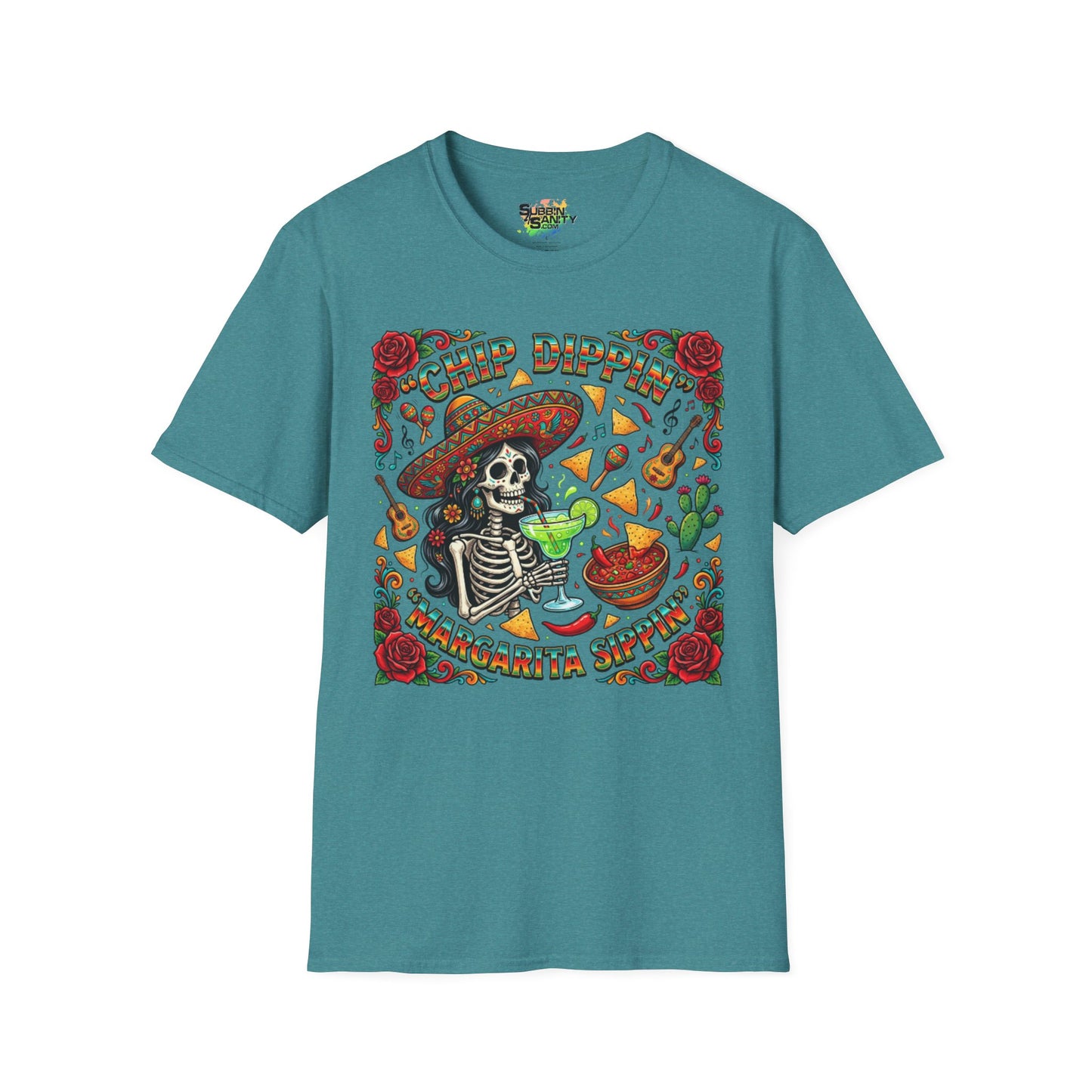 "Chip Dippin Margarita Sippin" (Circle) | Unisex Softstyle T-Shirt