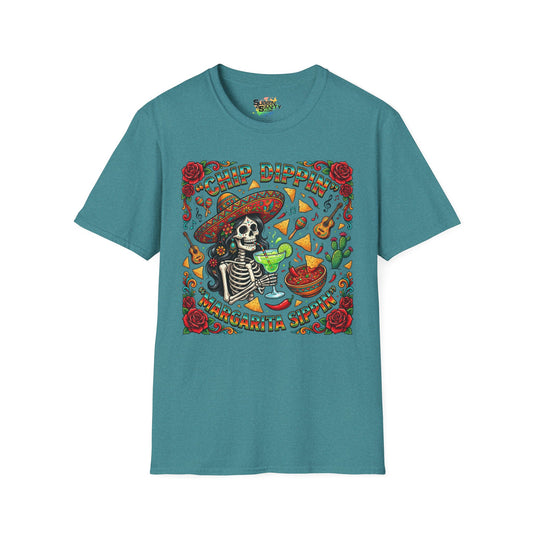 "Chip Dippin Margarita Sippin" (Circle) | Unisex Softstyle T-Shirt