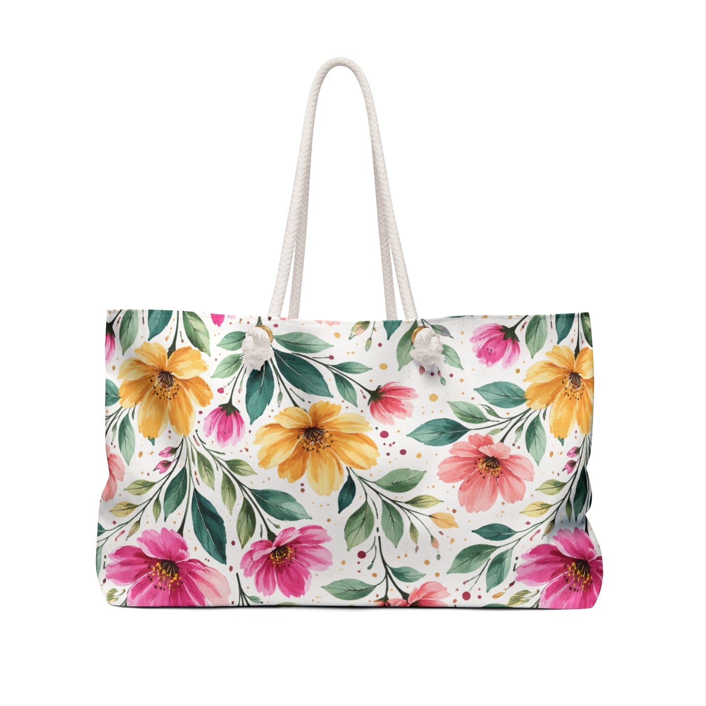 Watercolor Wildflower Garden Pattern – Splatter Bloom Collection – Weekender Tote Bag