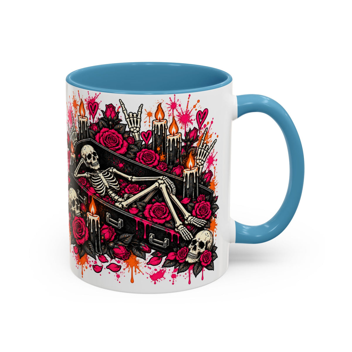 Dead & Unbothered Coffee Mug | Gothic Skeleton Ceramic Mug by Subbin4Sanity