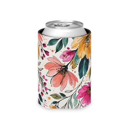 Modern Botanical Wildflower Pattern – Splatter Bloom Collection — Lightweight Foam Grip Lined Koozie