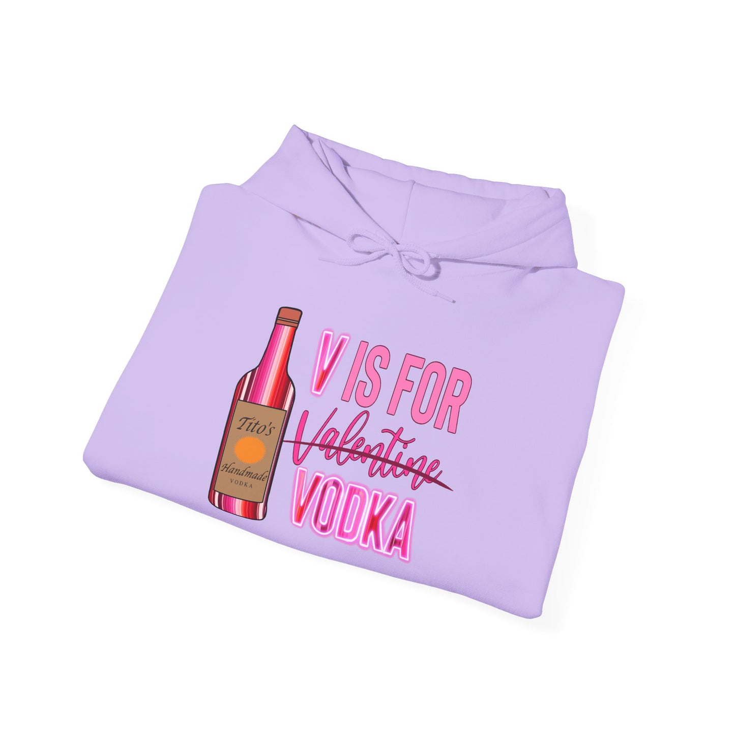 "V Is For Vodka" Valentines Hoodie – Cute Graphic Pullover | Unisex Cozy Valentine’s Day Hoodie