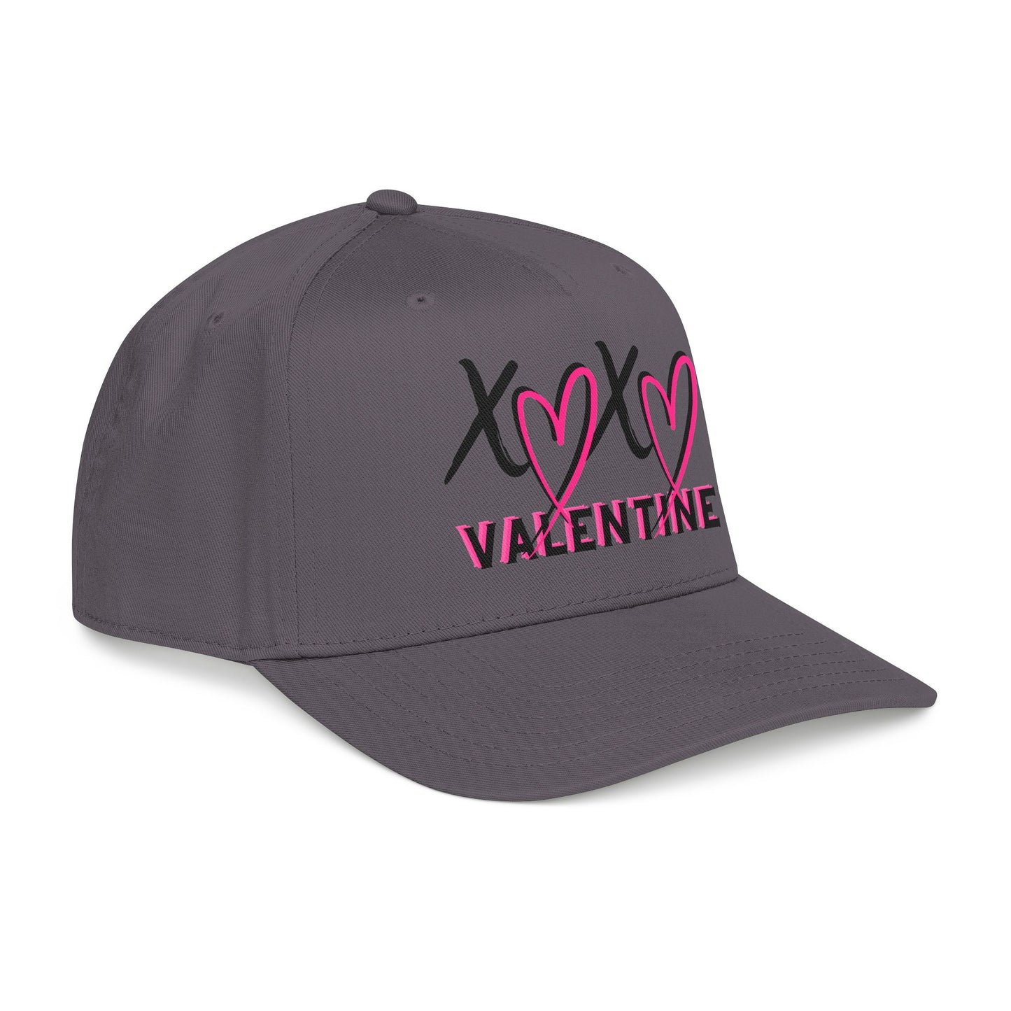 Valentine XOX Hearts Baseball Cap — Pink Heart DTF Valentine Hat