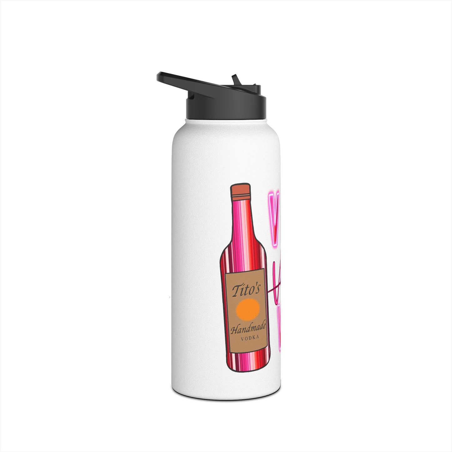 "V Is For Vodka" Stainless Steel Valentines Water Bottle — Valentine's Day Water Bottle