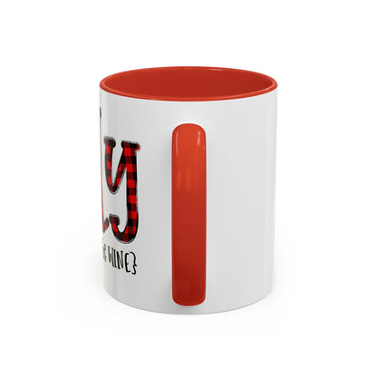 Christmas Coffee Mug, 11oz, "Jolly but it could be the WINE"