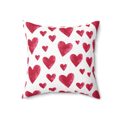 In My Self Love Era Red Watercolor Heart Patterned Double Sided Pillowcase & Pillow Insert