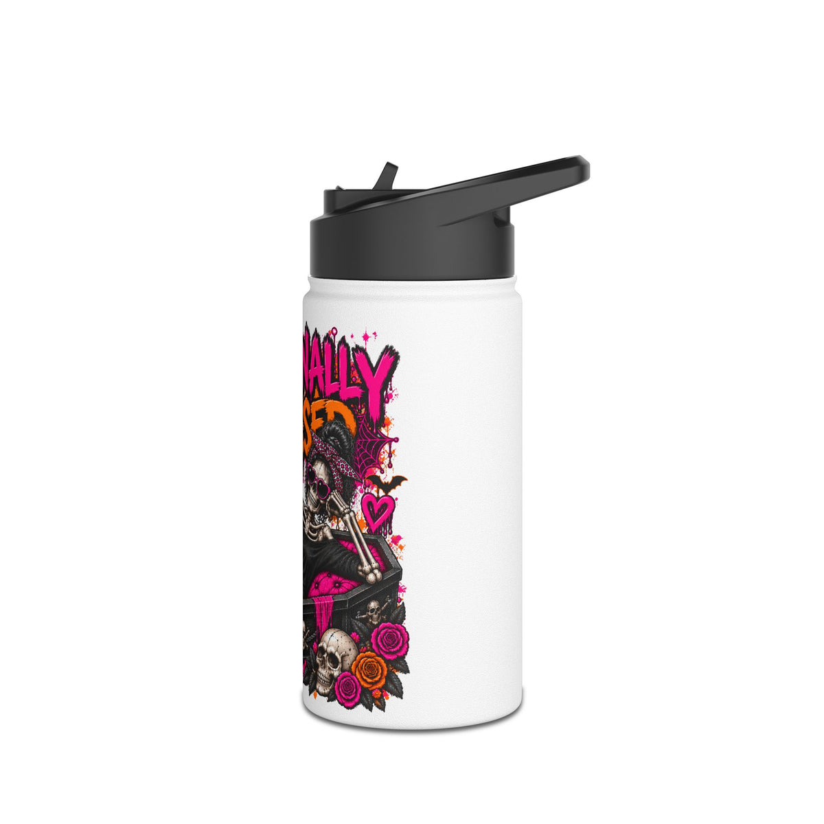 Emotionally Deceased Stainless Steel Water Bottle | Sarcastic Gothic Insulated Bottle by Subbin4Sanity