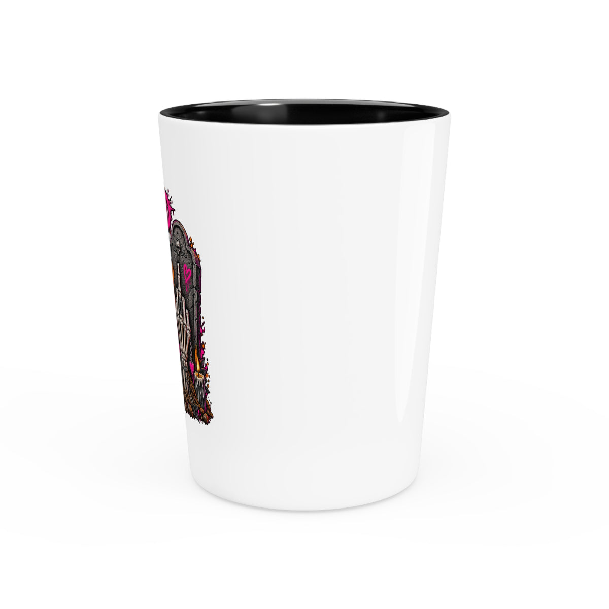 I Buried My Last Fuck Right Here Shot Glass | Sarcastic Gothic Drinking Glass by Subbin4Sanity