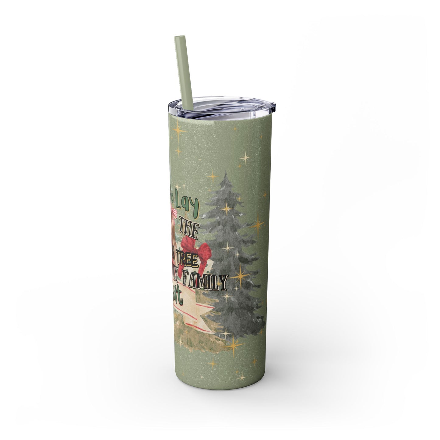 Christmas Skinny Tumbler with Straw, 20oz