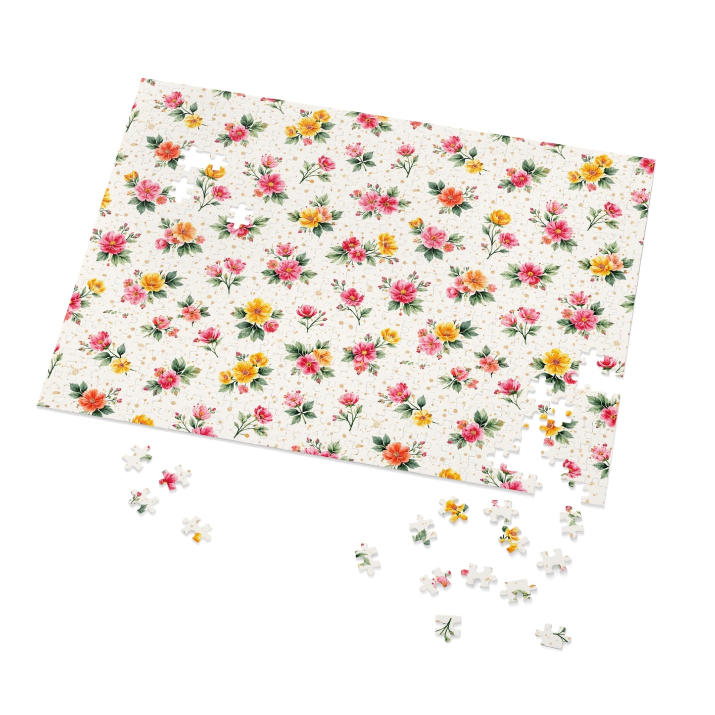 Wildflower Sprinkle Pattern – Splatter Bloom Collection – Puzzle & Tin Storage Box