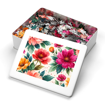 Electric Wildflower Garden Pattern – Puzzle & Tin Storage Box