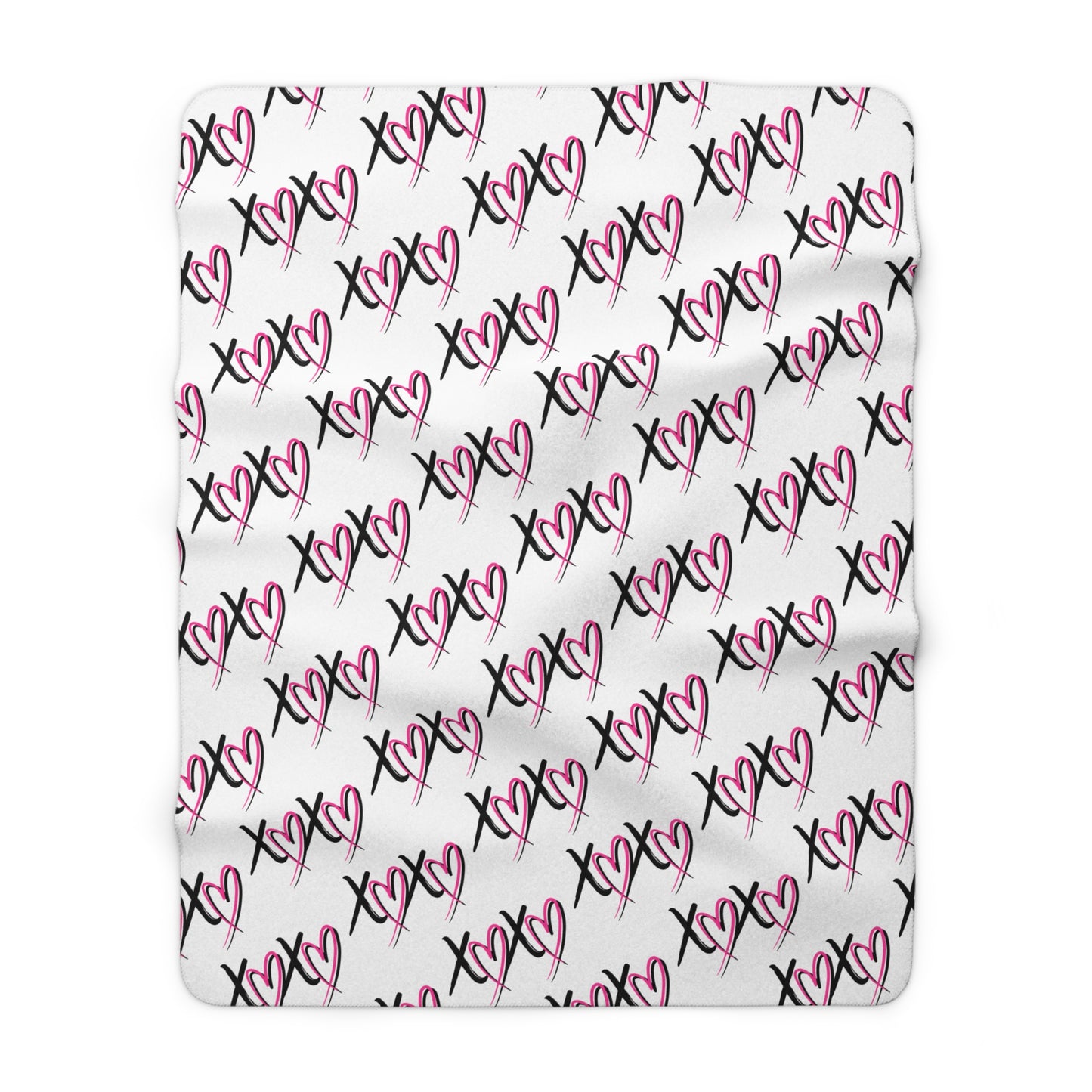 White XOXO Valentine’s sherpa fleece blanket cozy throw