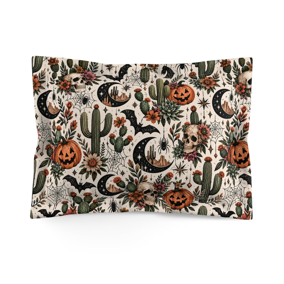 Desert Moonlight Pillow Sham | Boho Desert Halloween Celestial Bedding by Subbin4Sanity