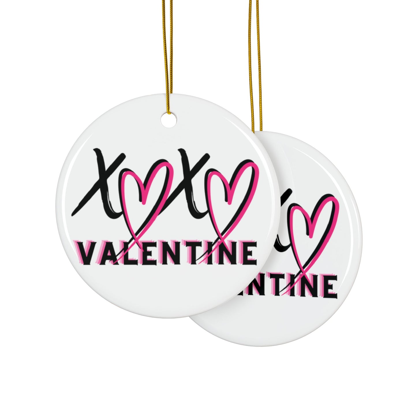 XOXO Valentine Ceramic Ornament | Flirty Heart Valentine Decor Keepsake by Subbin4Sanity