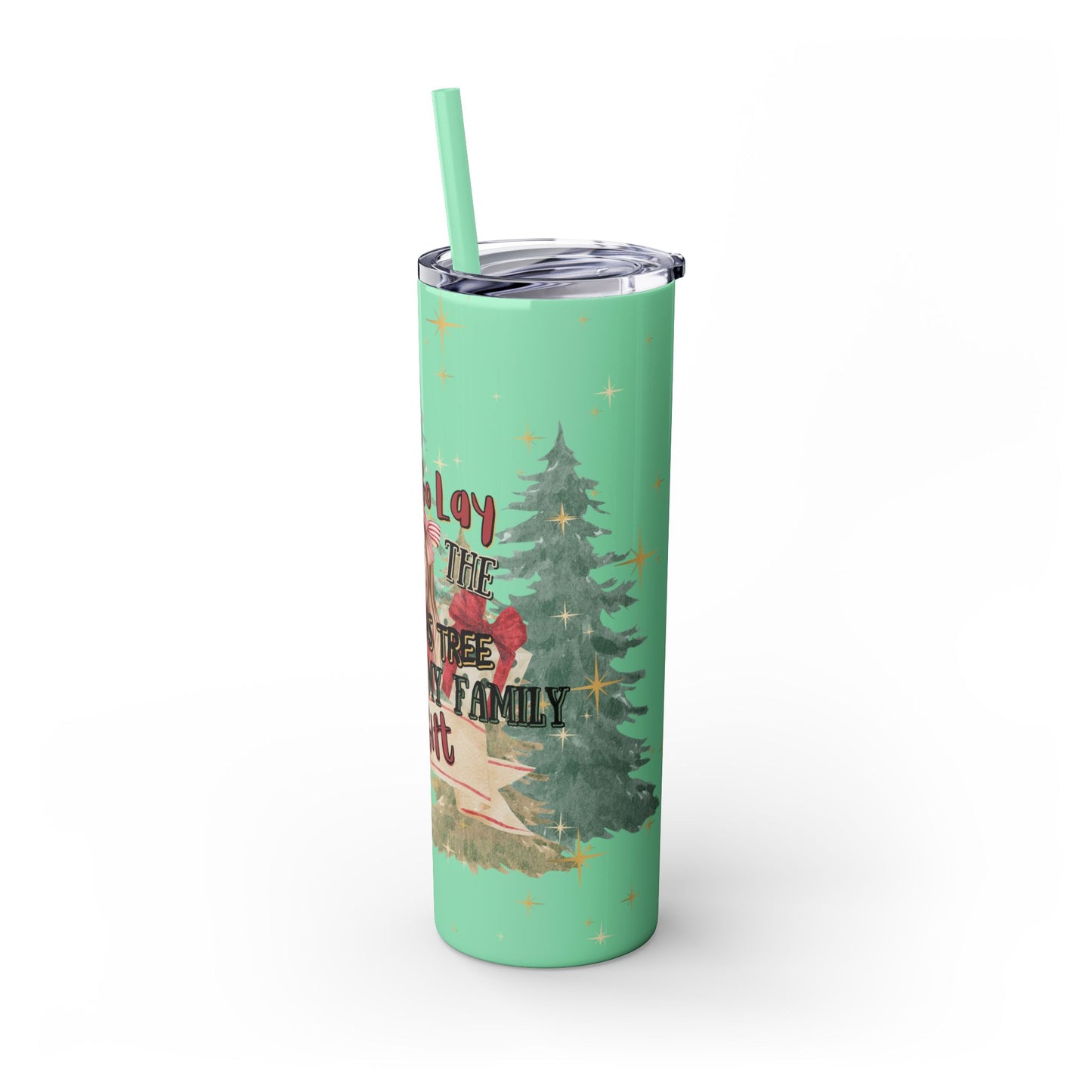 Christmas Skinny Tumbler with Straw, 20oz