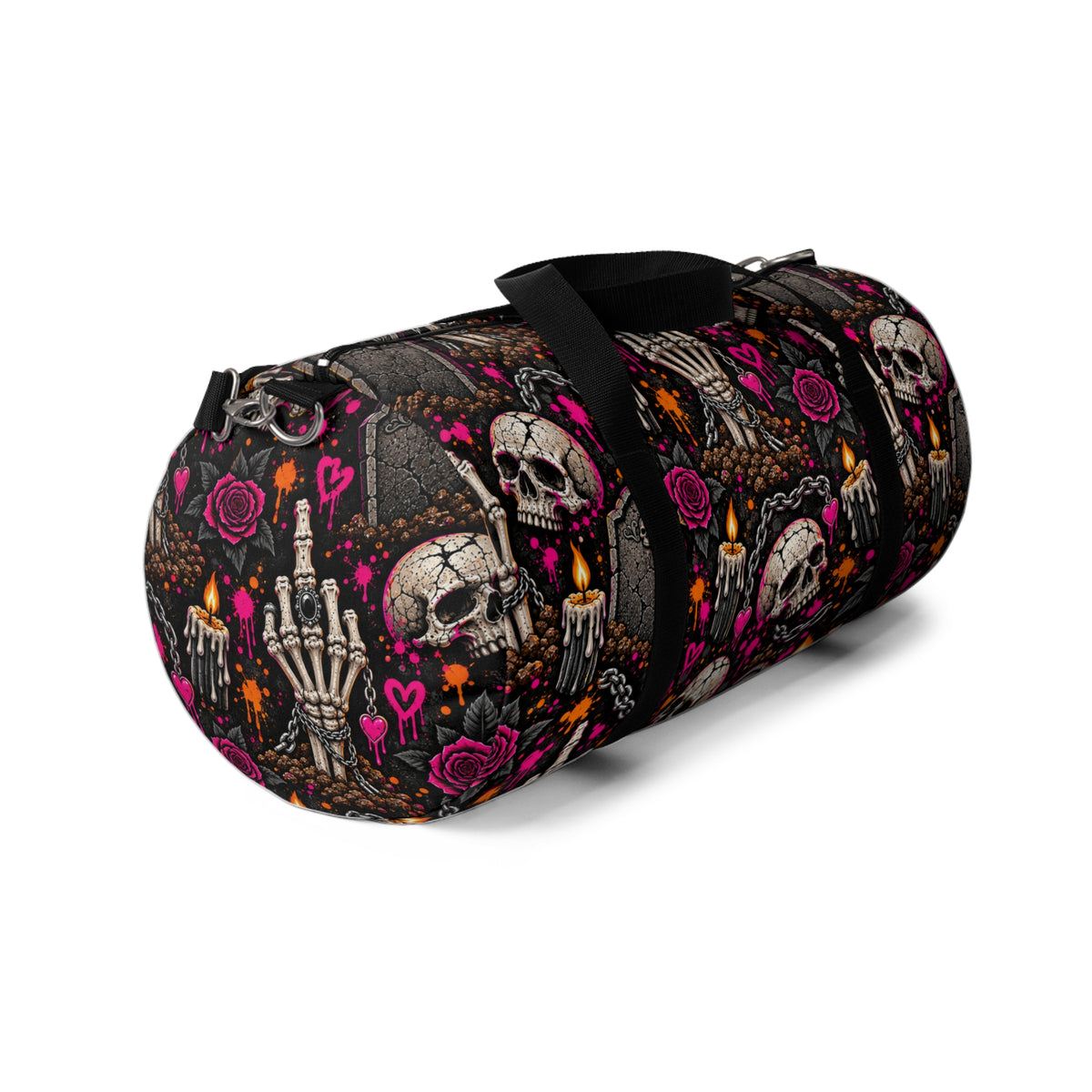 Dirt & Defiance Duffel Bag | Skull & Rose Halloween Travel Bag by Subbin4Sanity