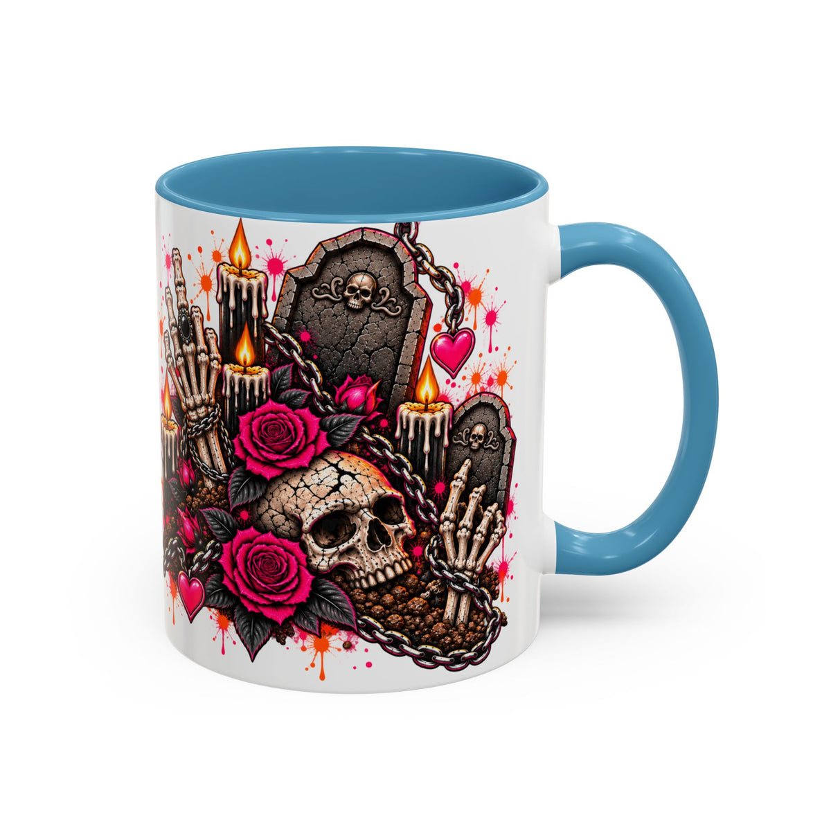 Dirt & Defiance Coffee Mug | Gothic Skull & Coffin Ceramic Mug by Subbin4Sanity