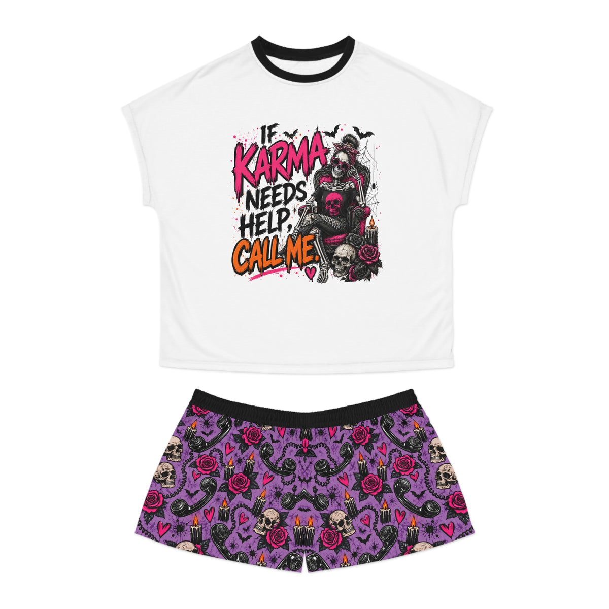 If Karma Needs Help, Call Me Pajama Set | Karma’s Calling Gothic Sleepwear by Subbin4Sanity