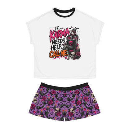 If Karma Needs Help, Call Me Pajama Set | Karma’s Calling Gothic Sleepwear by Subbin4Sanity