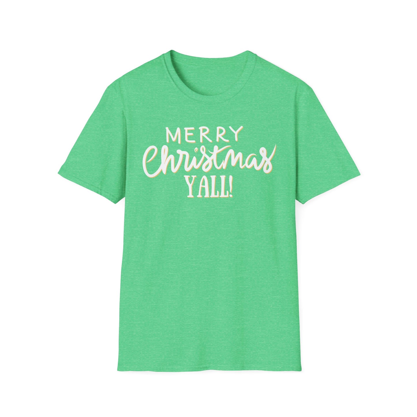 Merry Christmas Y’all Text Graphic T-Shirt | Southern Holiday Tee by Subbin4Sanity