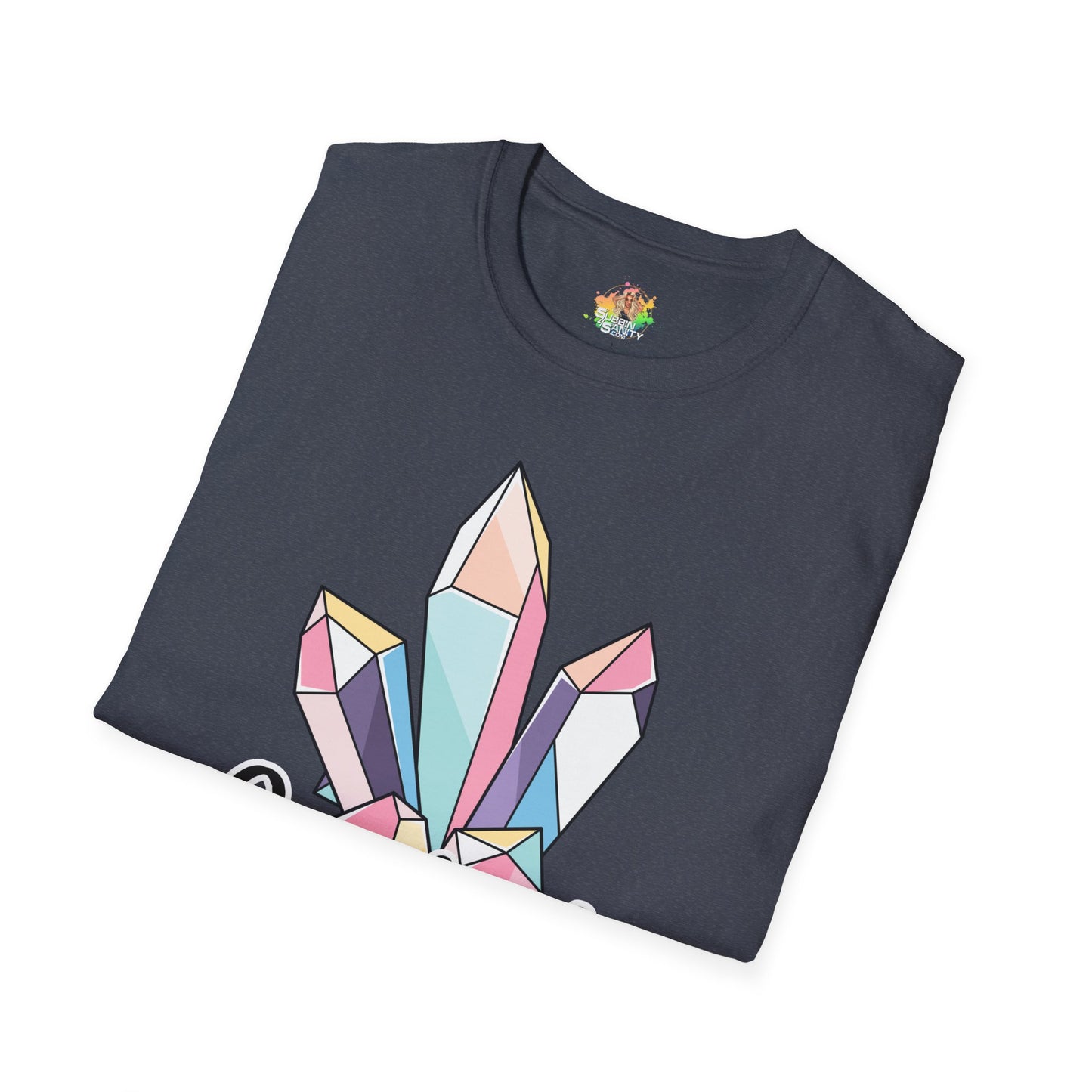 Crazy Crystal Lady Graphic T-Shirt | Funny Witchy Statement Tee by Subbin4Sanity