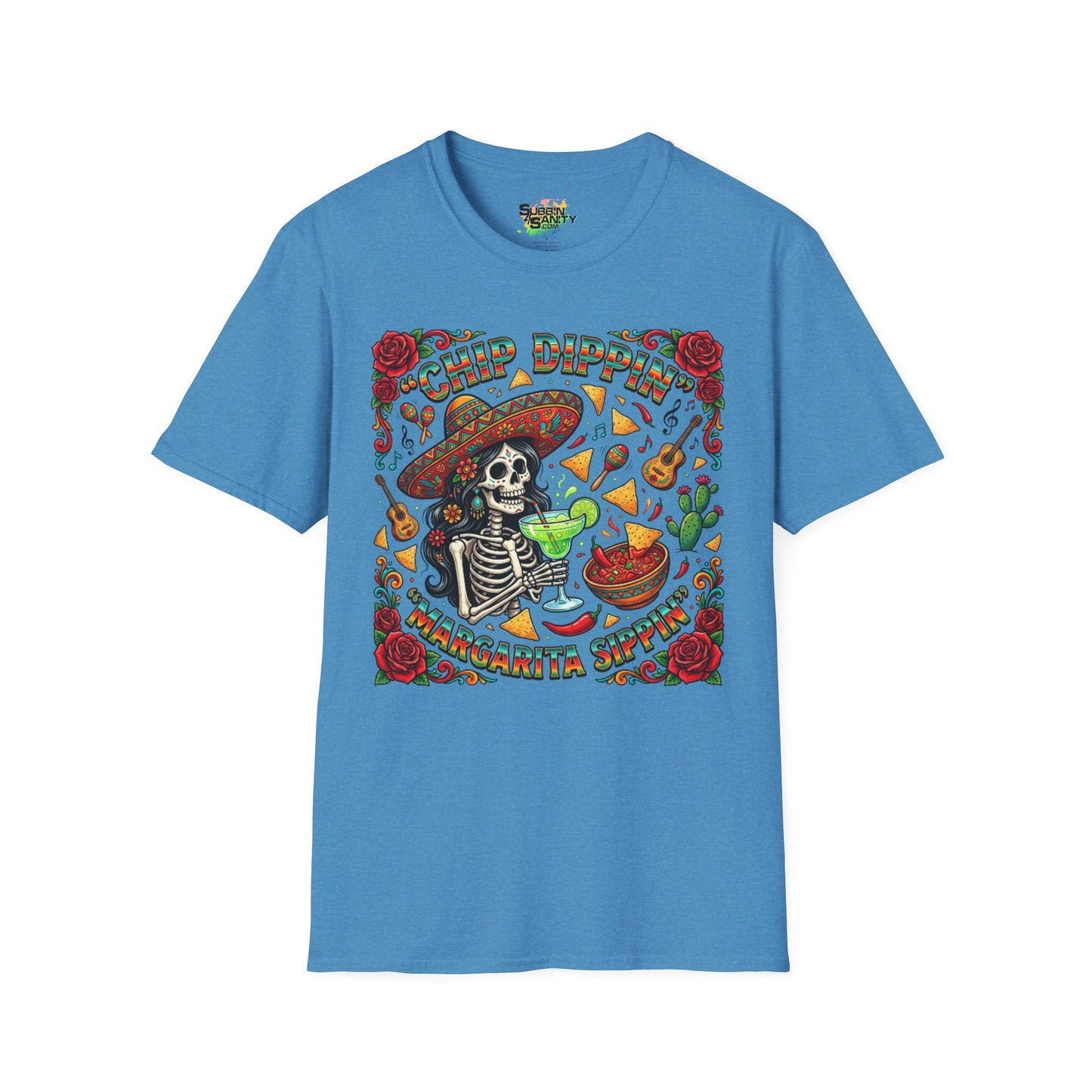 "Chip Dippin Margarita Sippin" (Circle) | Unisex Softstyle T-Shirt