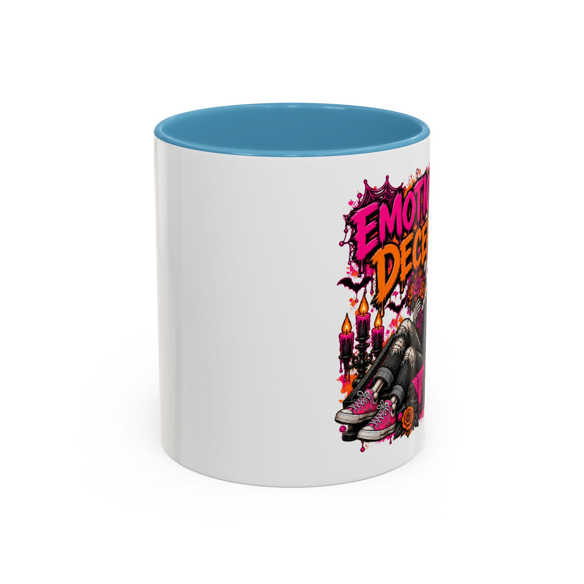Emotionally Deceased Coffee Mug | Sarcastic Gothic Ceramic Mug by Subbin4Sanity