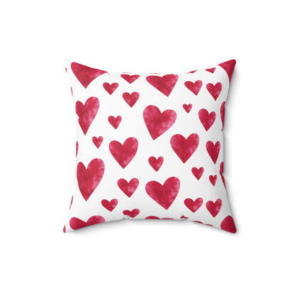 In My Self Love Era Red Watercolor Heart Patterned Double Sided Pillowcase & Pillow Insert