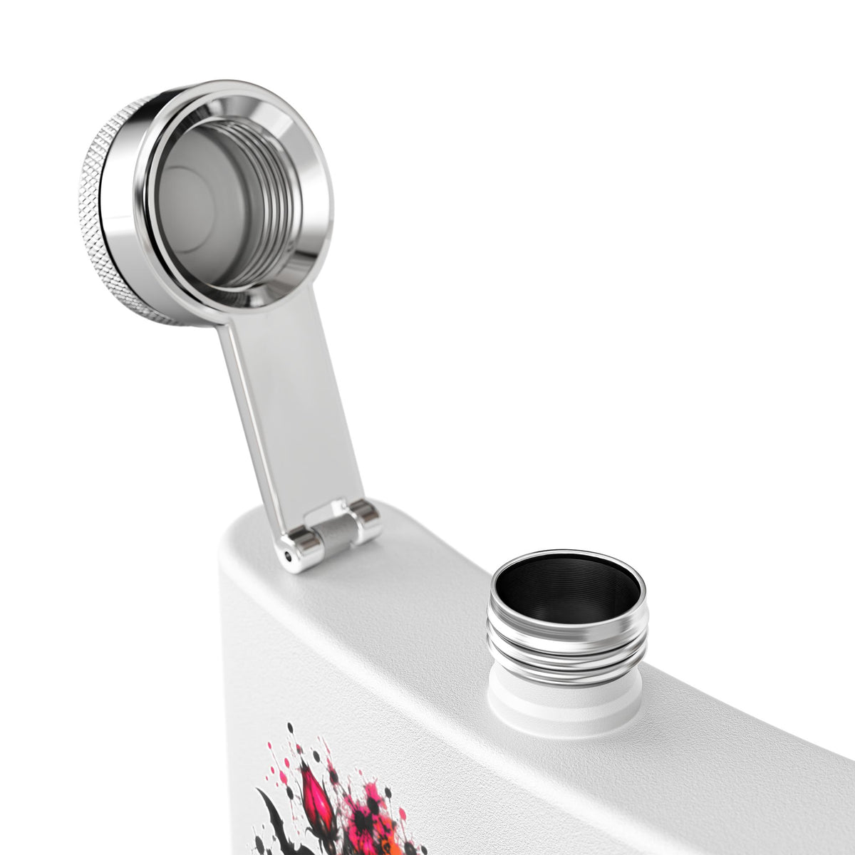 Deadly Blooms 6oz Stainless Steel Flask | Gothic Floral Skull Drinking Flask by Subbin4Sanity