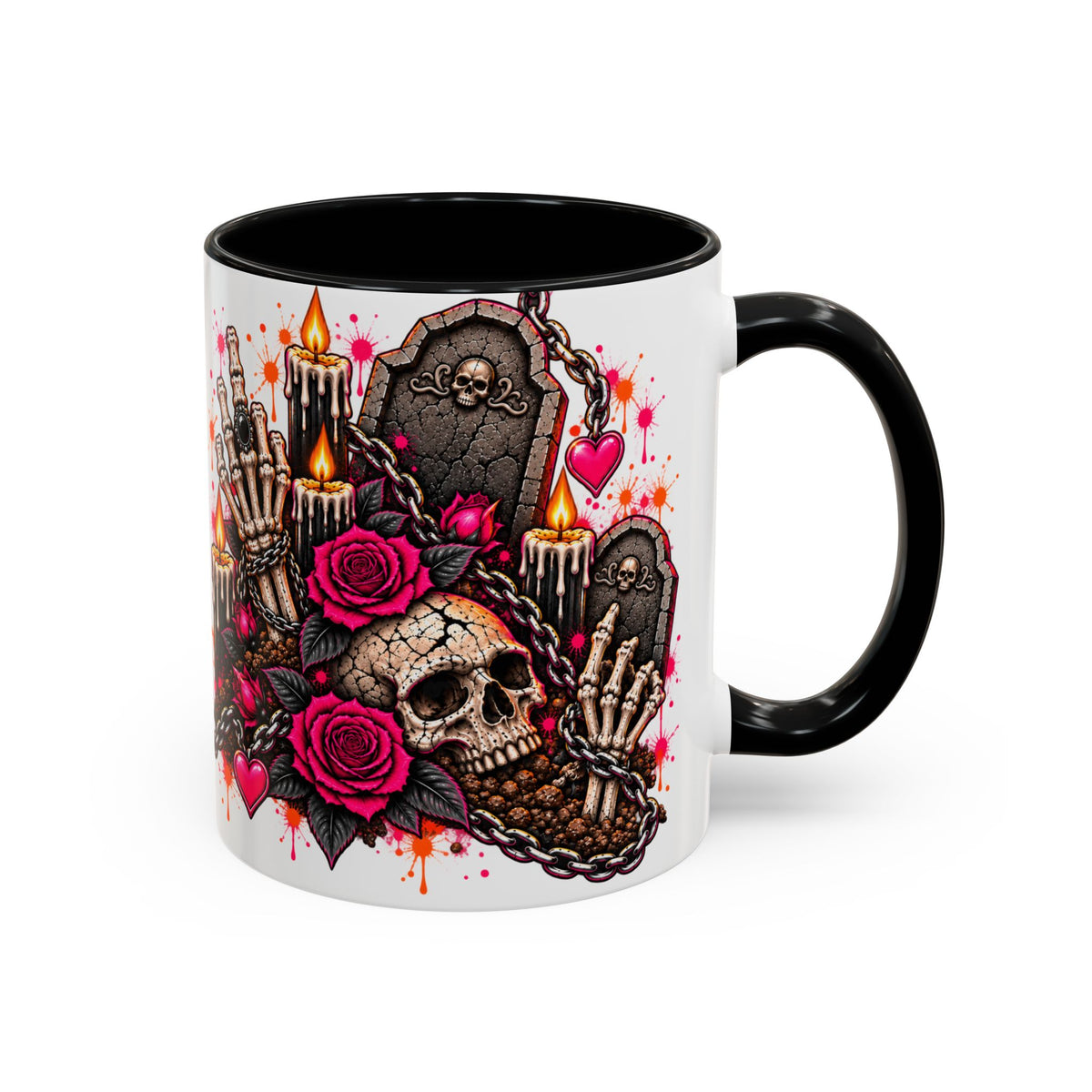 Dirt & Defiance Coffee Mug | Gothic Skull & Coffin Ceramic Mug by Subbin4Sanity