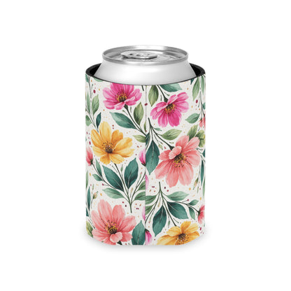 Watercolor Wildflower Garden Pattern – Splatter Bloom Collection – Lightweight Foam Grip Lined Koozie