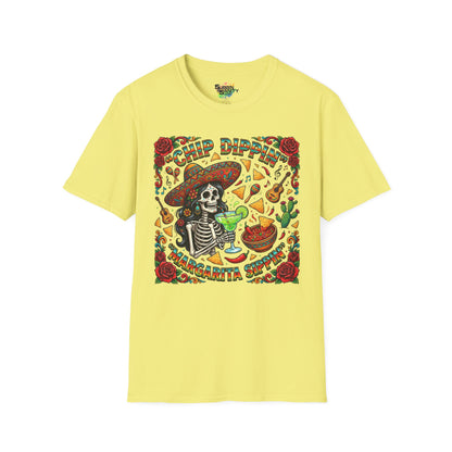 "Chip Dippin Margarita Sippin" (Circle) | Unisex Softstyle T-Shirt