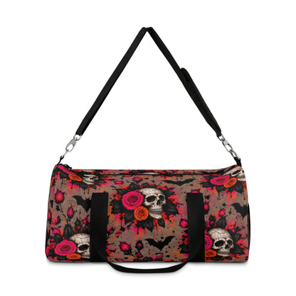 Deadly Blooms Duffel Bag | Skull & Rose Halloween Travel Bag by Subbin4Sanity